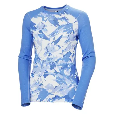 Helly Hansen Women’s LIFA Merino Midweight Graphic Long-Sleeve Crew Ultra Blue Mountain Camo The