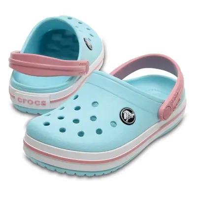 Crocs Kids' Crocband Clog Sandals Ice Blue/White