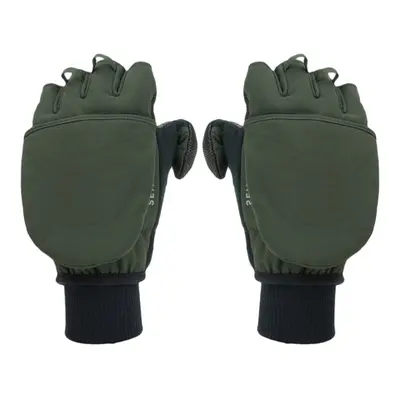 Sealskinz Windproof Cold Weather Convertible Mitten Olive Green/Black Bike-gloves