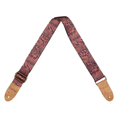 Cascha CGS-VC7 Vegan Cork Textile guitar strap Rose Jungle