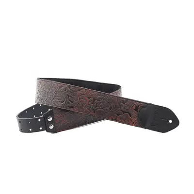 RightOnStraps Leathercraft Blackguard Guitar strap Black