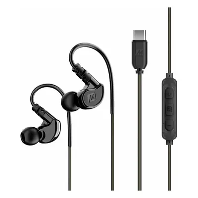 MEE audio M6 Sport USB-C Black Ear Loop headphones