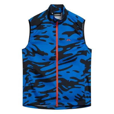 J.Lindeberg Ash Light Packable Print Neptune Nautical Blue Vest