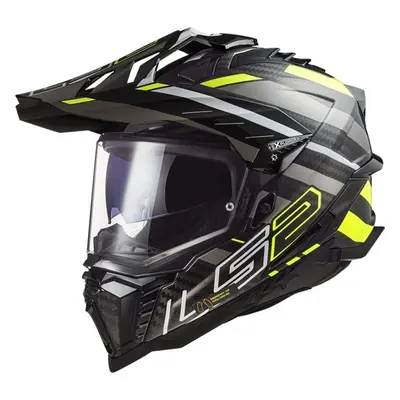 LS2 MX701 Explorer Carbon Edge Black/Hi-Vis Yellow Helmet