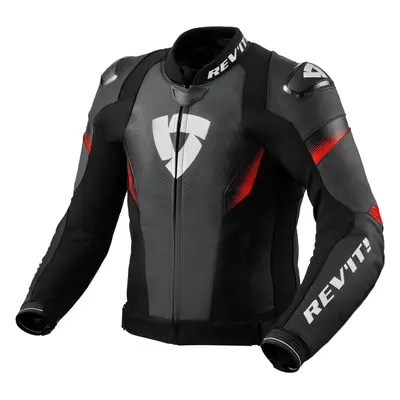 Rev'it! Jacket Control Black/Neon Red Leather Jacket