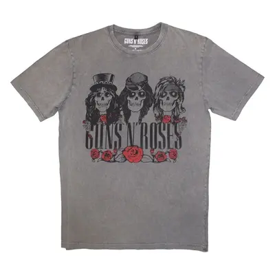 Guns N' Roses T-Shirt Hell Group Stone Wash Unisex Grey