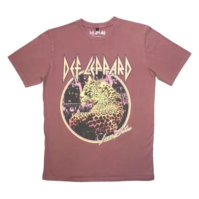 Def Leppard T-Shirt Love Bites Stone Wash Unisex Kashmir Red