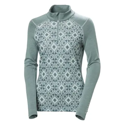 Helly Hansen Women's Lifa Merino Midweight Graphic 1/2 Zip Cactus Star Thermal Underwear