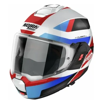 Nolan N120-1 Subway N-Com Metal White Blue/Red/Black Helmet