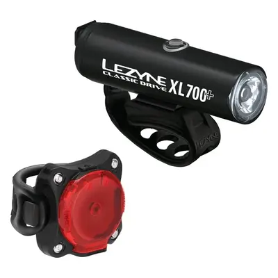 Lezyne Classic Drive 700+ / Zecto Drive 200+ Pair Satin Black/Black Front lm / Rear lm Front-Rea