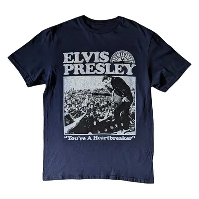 Elvis Presley T-Shirt Heartbreaker Unisex Navy Blue