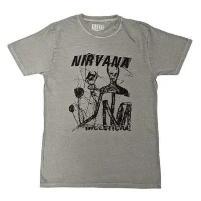 Nirvana T-Shirt Incesticide Stacked Logo Unisex Green