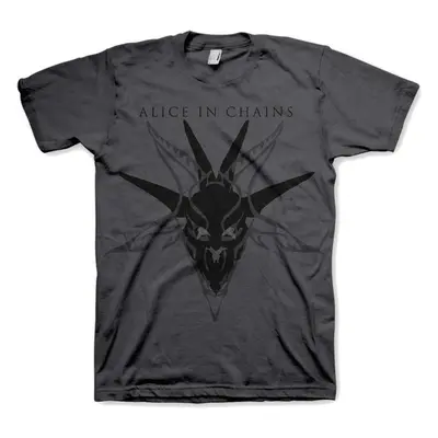 Alice in Chains T-Shirt Black Skull Unisex Charcoal Grey