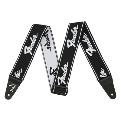 Fender Weighless Strap Textile guitar strap Running Logo Black and White