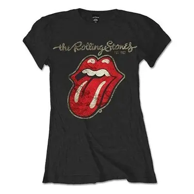 The Rolling Stones T-Shirt Plastered Tongue Womens Black