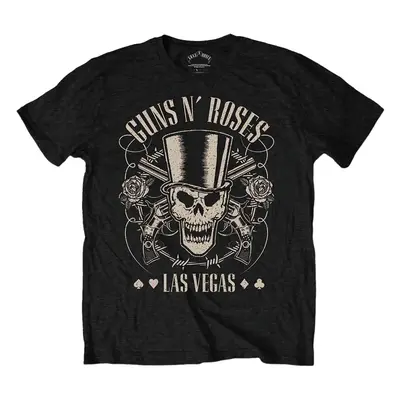 Guns N' Roses T-Shirt Top Hat, Skull & Pistols Las Vegas Unisex Black