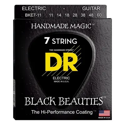 DR Strings Black Beauties BKE7-11 E-guitar strings