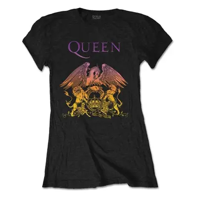 Queen T-Shirt Gradient Crest Womens Black