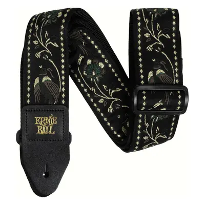 Ernie Ball Classic Jacquard Textile guitar strap Black Pleasant Pheasant