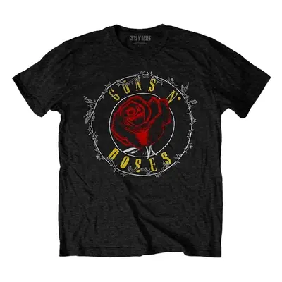 Guns N' Roses T-Shirt Rose Circle Paradise City Unisex Black