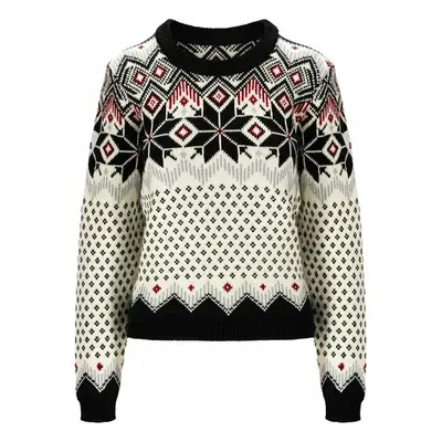 Dale of Norway Vilja Womens Knit Sweater Black/Off White/Red Rose Jumper