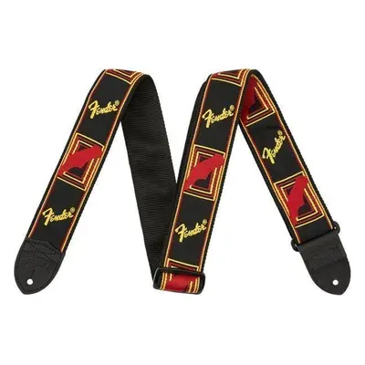 Fender 2'' Monogrammed Textile guitar strap Black/Yellow/Red