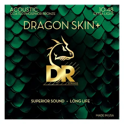 DR Strings Dragon Skin+ Coated Phosphor Bronze Extra Light Guitar strings