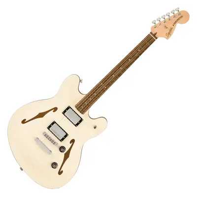 Fender Squier Affinity Series Starcaster Deluxe LRL Olympic White Semi-Acoustic Guitar