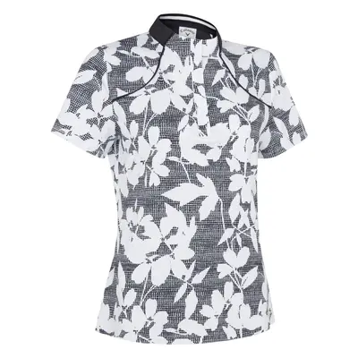 Callaway Textured Abstract Floral Womens Caviar Polo Shirt