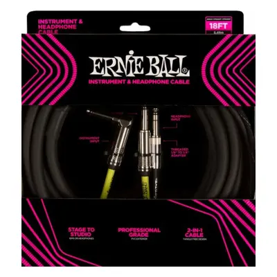 Ernie Ball Instrument and Headphone Cable 5,49 m Straight - Angled Instrument Cable (unavailable)