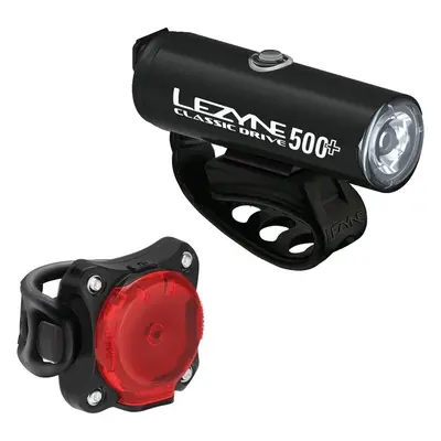 Lezyne Classic Drive 500+/Zecto Drive 200+ Pair Satin Black/Black Front lm / Rear lm Front-Rear 