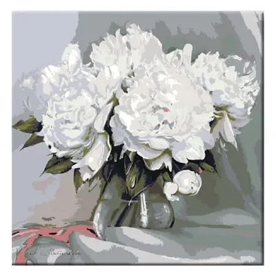 Zuty Painting by Numbers White Peonies