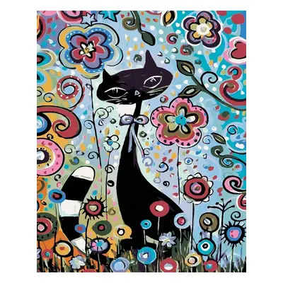 Zuty Diamond Art Cat In Flowers