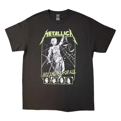 Metallica T-Shirt Justice Faces Unisex Charcoal Grey