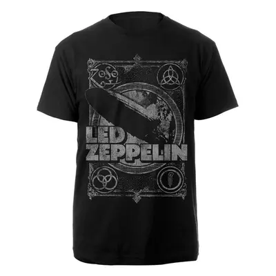 Led Zeppelin T-Shirt Vintage Print LZ1 Black