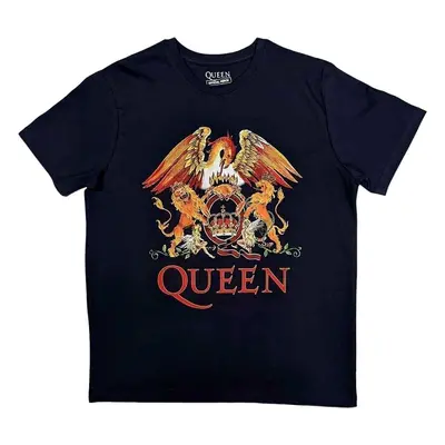 Queen T-Shirt Classic Crest Unisex Navy Blue