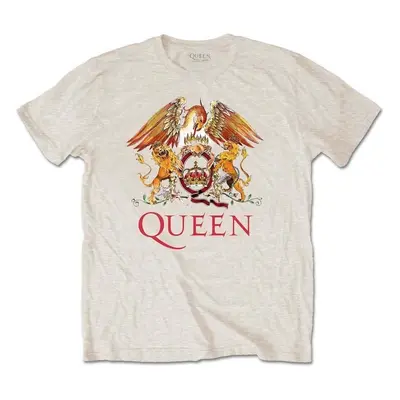 Queen T-Shirt Classic Crest Unisex Sand