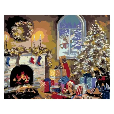 Zuty Diamond Art Fireplace and Christmas Tree With Gifts