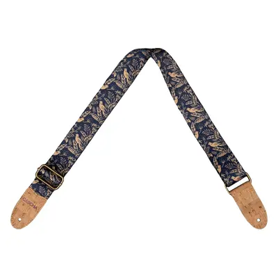 Cascha CGS-VC2 Vegan Cork Textile guitar strap Midnight Birds