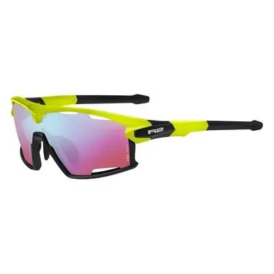 R2 Rocket Neon Yellow-Black Matt/Blue Revo Pink Cycling Glasses