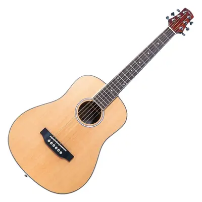 Carry-On Mini Acoustic Guitar Natural Dreadnought Guitar