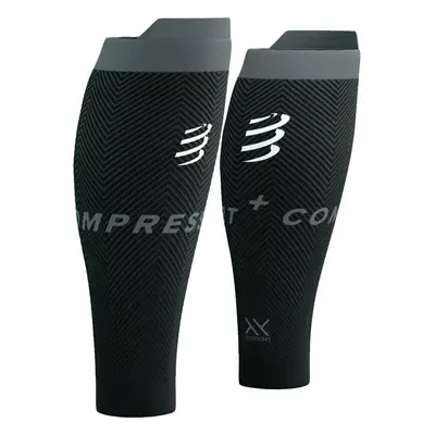 Compressport R2 Oxygen Black/Steel Grey Calf covers for runners