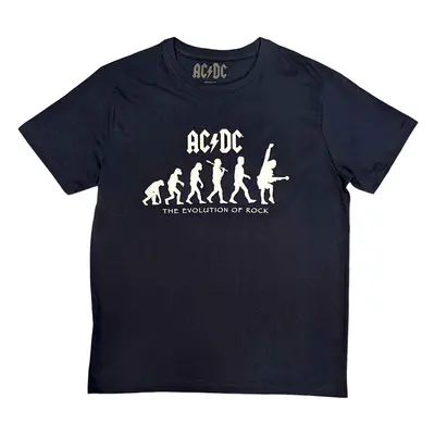 AC/DC T-Shirt Evolution of Rock Unisex Navy Blue