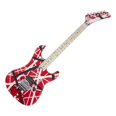 EVH Striped Series MN Red Black and White Stripes Electric guitar