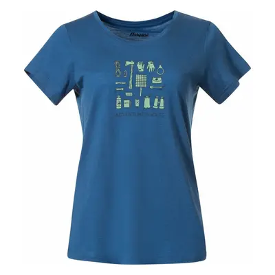 Bergans Graphic Wool Tee Women North Sea Blue/Jade Green/Navy Blue T-Shirt