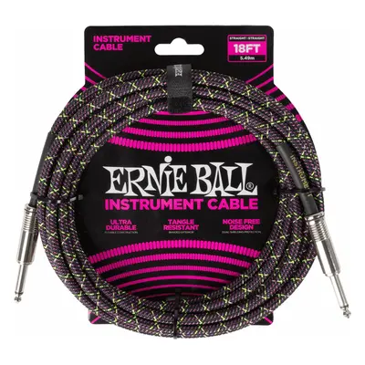 Ernie Ball Braided Instrument Cable Straight/Straight 5,5 m Straight - Straight Instrument Cable