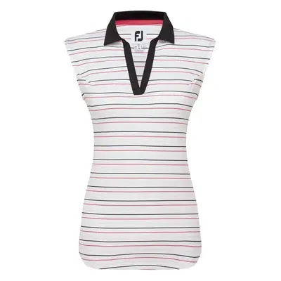 Footjoy Sleeveless Striped Lisle Black Polo Shirt