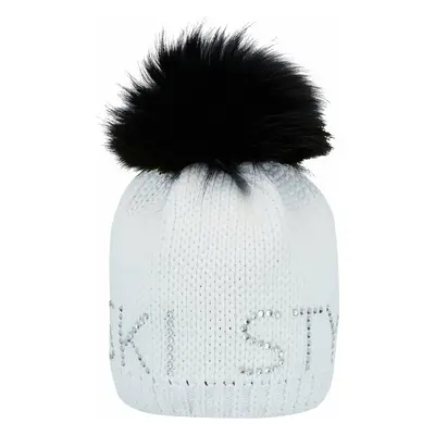 Sportalm Aris Ski Womens Beanie with Fur Optical White Ski Beanie