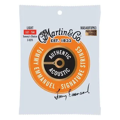 Martin Authentic Flexible Core 92/8 Phosphor Bronze Light 3-Pack Guitar strings