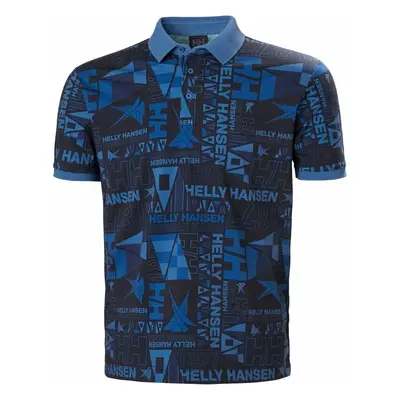 Helly Hansen Men's Newport Short Sleeve Polo Shirt Ocean Burgee Aop